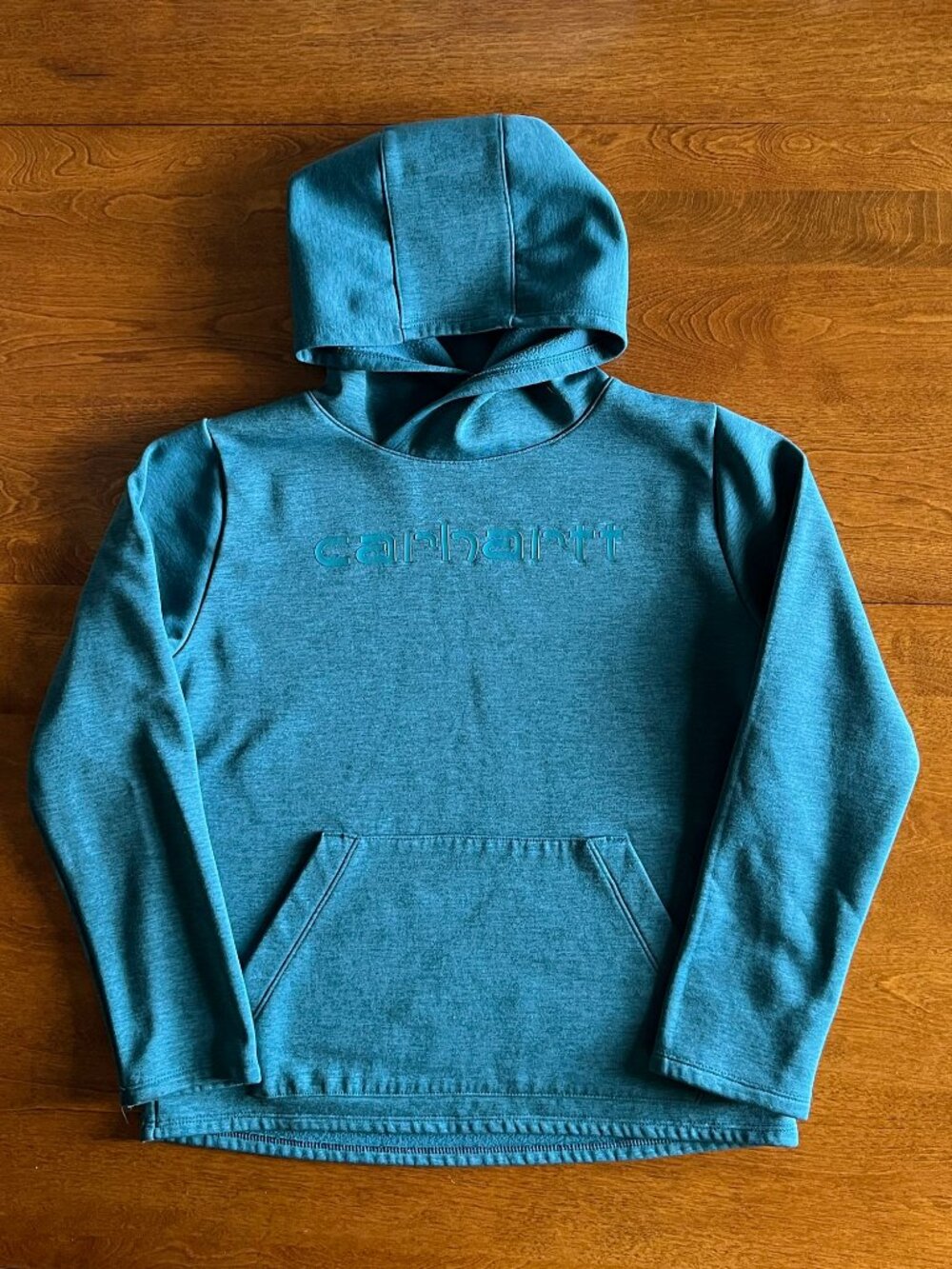 Carhartt teal heather hoodie L 12